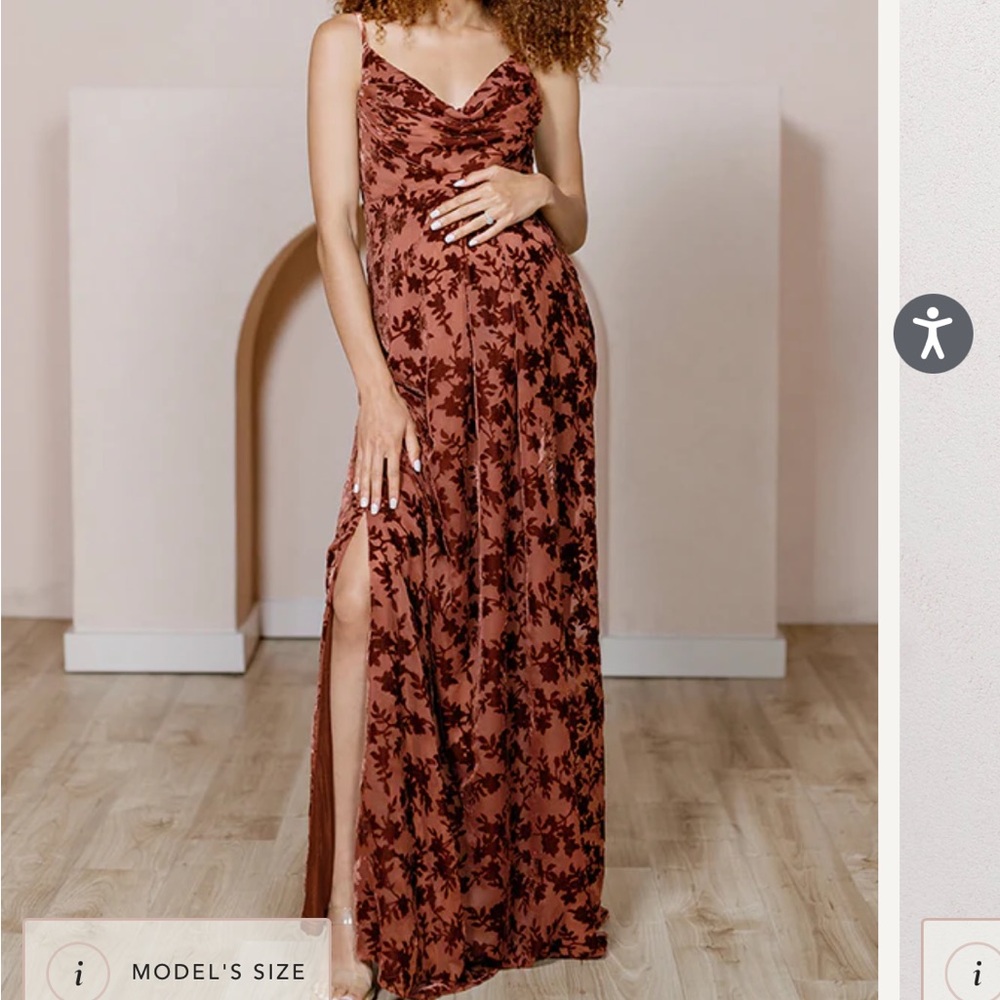 Revelry maternity burnout velvet in rust